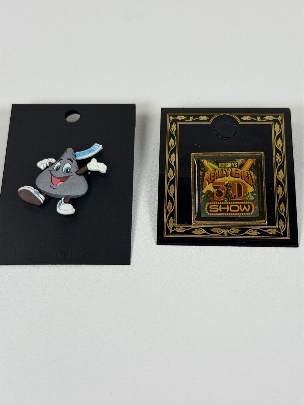 Vintage Hershey's Chocolate World Pins Lot - Really Big 3D Show & Kiss Mascot